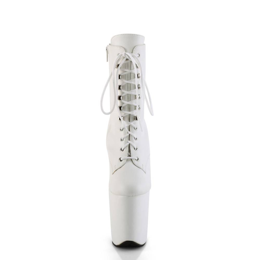 Pleaser - FLAMINGO-1020WR Plateau Laarzen, Paaldans schoenen - Wit